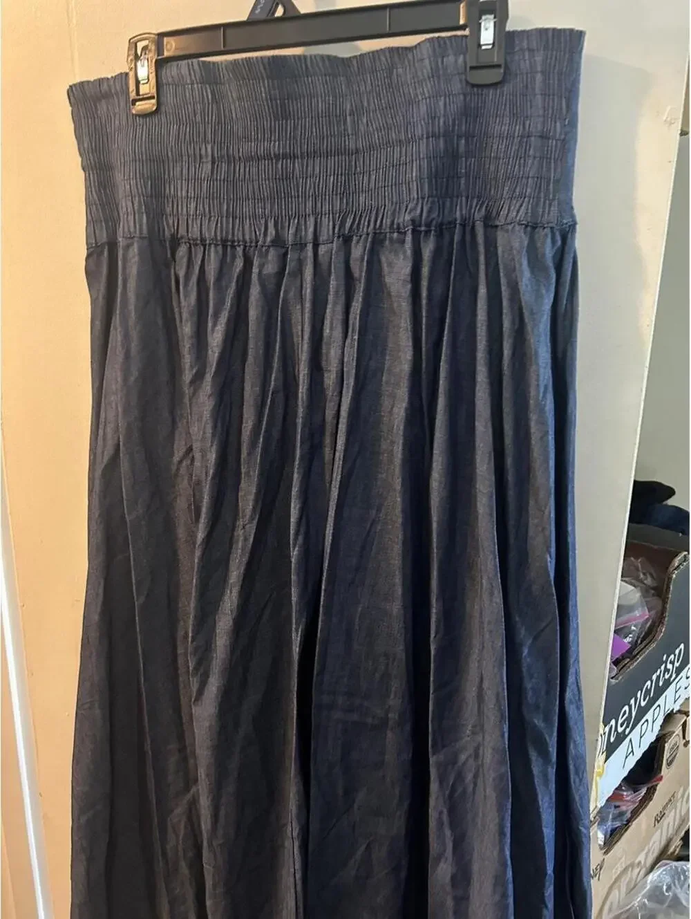 Navy blue maxi skirt with gold buttons, new with tags size 44
